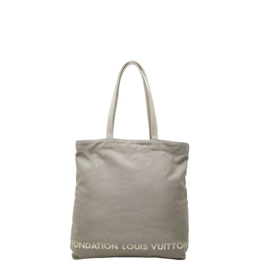 Louis Vuitton Fondation Tote Bag Shoulder Paris Limited Edition Gray Cotton C...